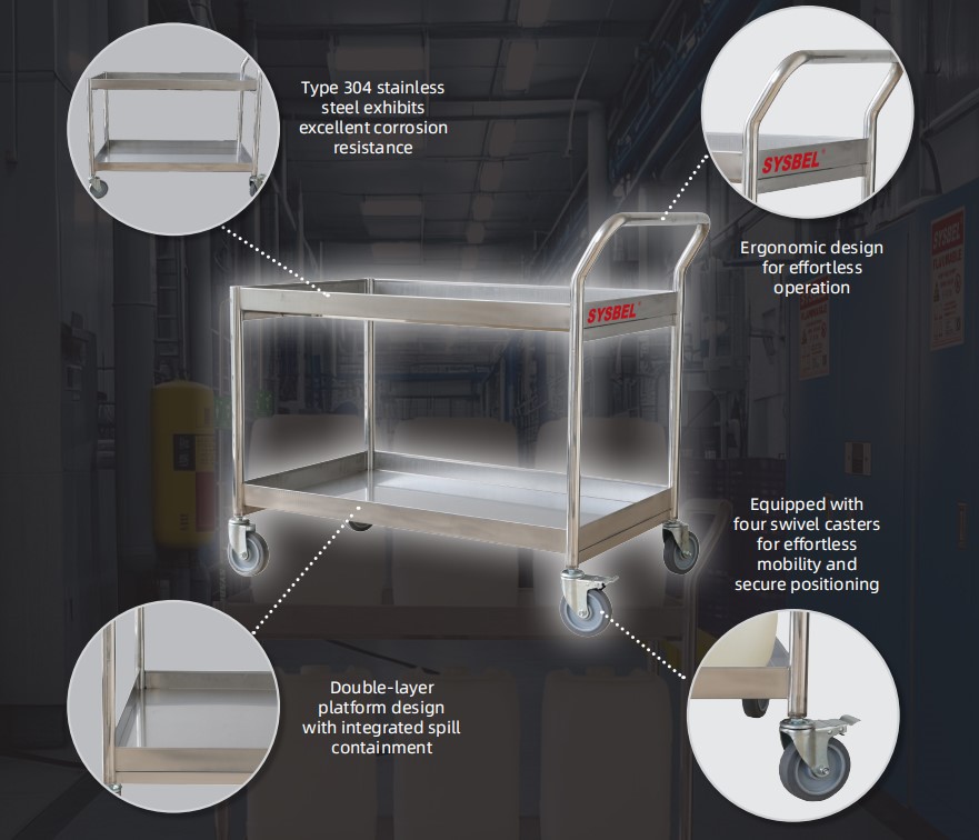 Stainless Steel Laboratory Cart On Wheels Stainless Steel Laboratory Cart On Wheels
